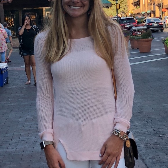 Light Pink Fishnet Sweater - Picture 1 of 4